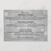 Elegante platina en zwarte bruiloft informatie informatiekaartje (Voorkant)