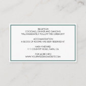 Elegante platte botanische moderne groene tak informatiekaartje (Achterkant)