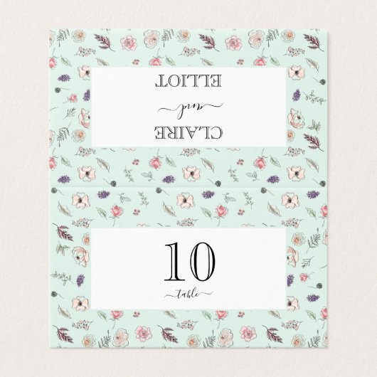 Elegante platte moderne botanische groene bruiloft kaart (Buitenkant ongevouwen)