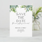 Elegante platte Save The Date kaart (Staand voorkant)