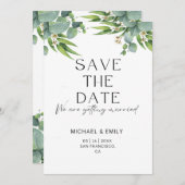 Elegante platte Save The Date kaart (Voorkant / Achterkant)