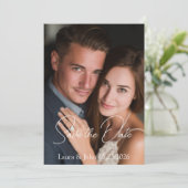 Elegante platte Save the Date trouwuitnodiging (Staand voorkant)