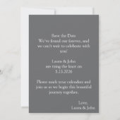 Elegante platte Save the Date trouwuitnodiging (Achterkant)