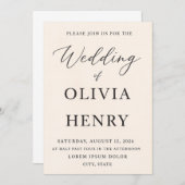 Elegante platte trouwuitnodiging – 5x7 inch kaart (Voorkant / Achterkant)