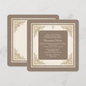 Elegante plein religieuze uitnodiging (Voorkant / Achterkant)