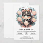 Elegante Plezier Skunk Verjaardag Kaart (Voorkant / Achterkant)