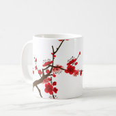 Elegante Plum Blossom & Birds Classic Mok (Voorkant links)