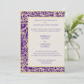 Elegante Plum en Beige Uitnodiging voor elke geleg (Staand voorkant)