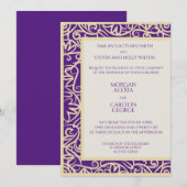 Elegante Plum en Beige Uitnodiging voor elke geleg (Voorkant / Achterkant)