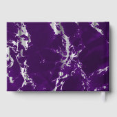 Elegante Plum Paarse en Silver Marble Guestbook Gastenboek (Achterkant)