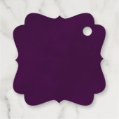 Elegante Plum Paarse & Gold Curls bruiloft Dank u Bedankjes Labels (Achterkant)