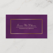 Elegante Plum Paarse & Gold Professionele QR-code Visitekaartje (Voorkant)