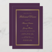 Elegante Plum Paarse Gold Script repetitie diner Kaart (Voorkant / Achterkant)