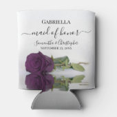 Elegante Plum Paarse Roos Maid of Honor bruiloft Blikjeskoeler (Achterkant)