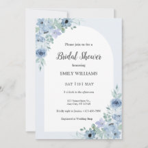 Elegante poederblauwe bloemen bruiloftsfeest