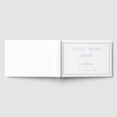 Elegante poederblauwe script bruiloft gastenboek (Volledig)