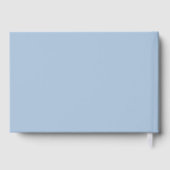 Elegante poederblauwe scriptuur bruiloft gastenboek (Achterkant)
