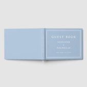 Elegante poederblauwe trouw gastenboek (Volledig)