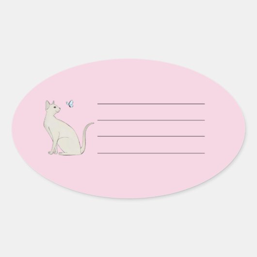 Elegante poes met vlinder sticker (Voorkant)