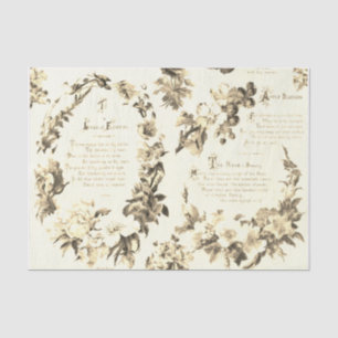 Elegante  Poëzie van Bloemen Beige Tissuepapier