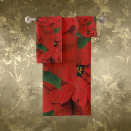 Elegante Poinsettia badhanddoek set Bad Handdoek