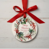 Elegante Poinsettia bessen krans vrolijk kerstfees Ornament