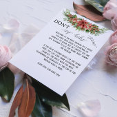 Elegante Poinsettia Bloemen Zeg niet Baby Game Kaa Notitiekaartje