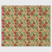 Elegante poinsettia cadeaupapier (Vlak)