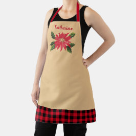 Elegante Poinsettia Flower Beige Naam Schort