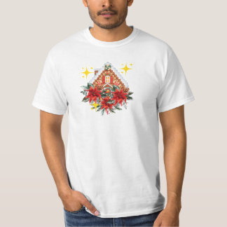 Elegante Poinsettia & Gingerbread House T-shirt