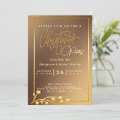 Elegante Poinsettia Gouden Kerstmis Kaart (Staand voorkant)