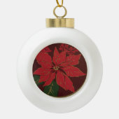 Elegante poinsettia keramische bal ornament (Voorkant)