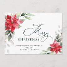 Elegante Poinsettia Kerst Bedrijfs Groet