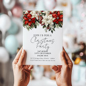Elegante Poinsettia Kerstfeest Kaart