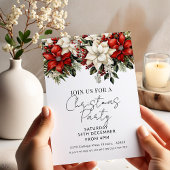 Elegante Poinsettia Kerstfeest Kaart