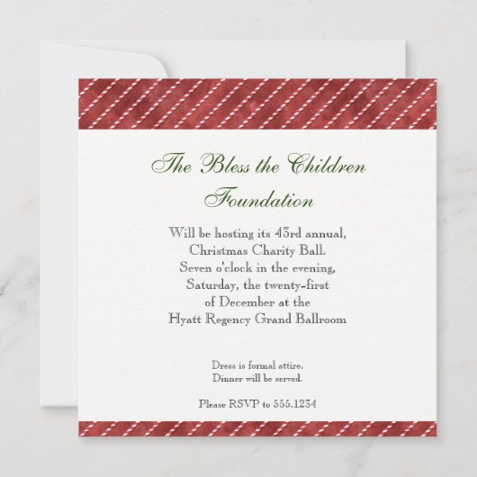 Elegante Poinsettia kerstfeest uitnodiging (Achterkant)