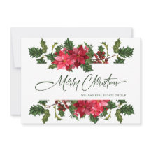 Elegante Poinsettia Kerstmis Zakelijke Groet