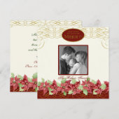 Elegante Poinsettia Kerstvakantie Groeten Kaart (Voorkant / Achterkant)