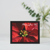 Elegante Poinsettia Kerstvakantie Uitnodigingen (Staand voorkant)