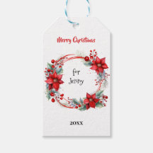 Elegante Poinsettia Krans Gepersonaliseerd