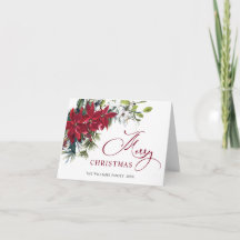 Elegante Poinsettia Mistletoe Kerstgroet