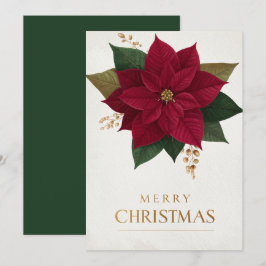 Elegante Poinsettia Prettig Kerstfeest Groet Feestdagenkaart