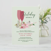 Elegante Poinsettia Vakantie Brunch Uitnodiging (Staand voorkant)