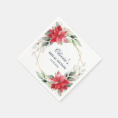 Elegante Poinsettia Winter Groene Bruidsdouche Servet (Hoek)