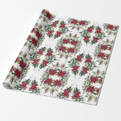 Elegante poinsettia's cadeaupapier (Uitgerold)