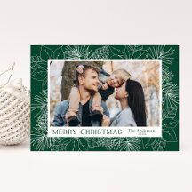 Elegante Poinsettia's en Denneappels Groen Foto