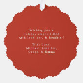 Elegante Poinsettias en groen Non-Photo Holiday Ornament Kaart (Achterkant)