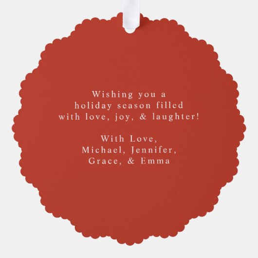 Elegante Poinsettias en groen Non-Photo Holiday Ornament Kaart (Achterkant)