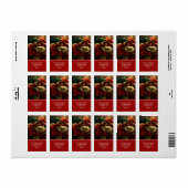 Elegante Poinsettias Kerst Retouradres Etiket (Full Sheet)