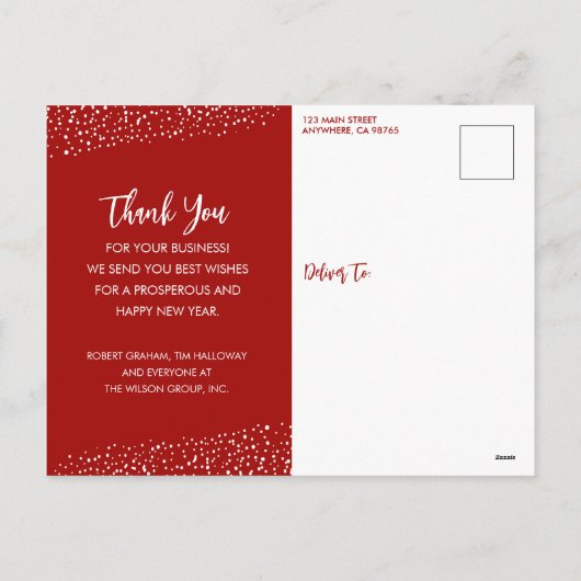 Elegante Poinsettias Zakelijke vakantie dank u Feestdagenkaart (Achterkant)